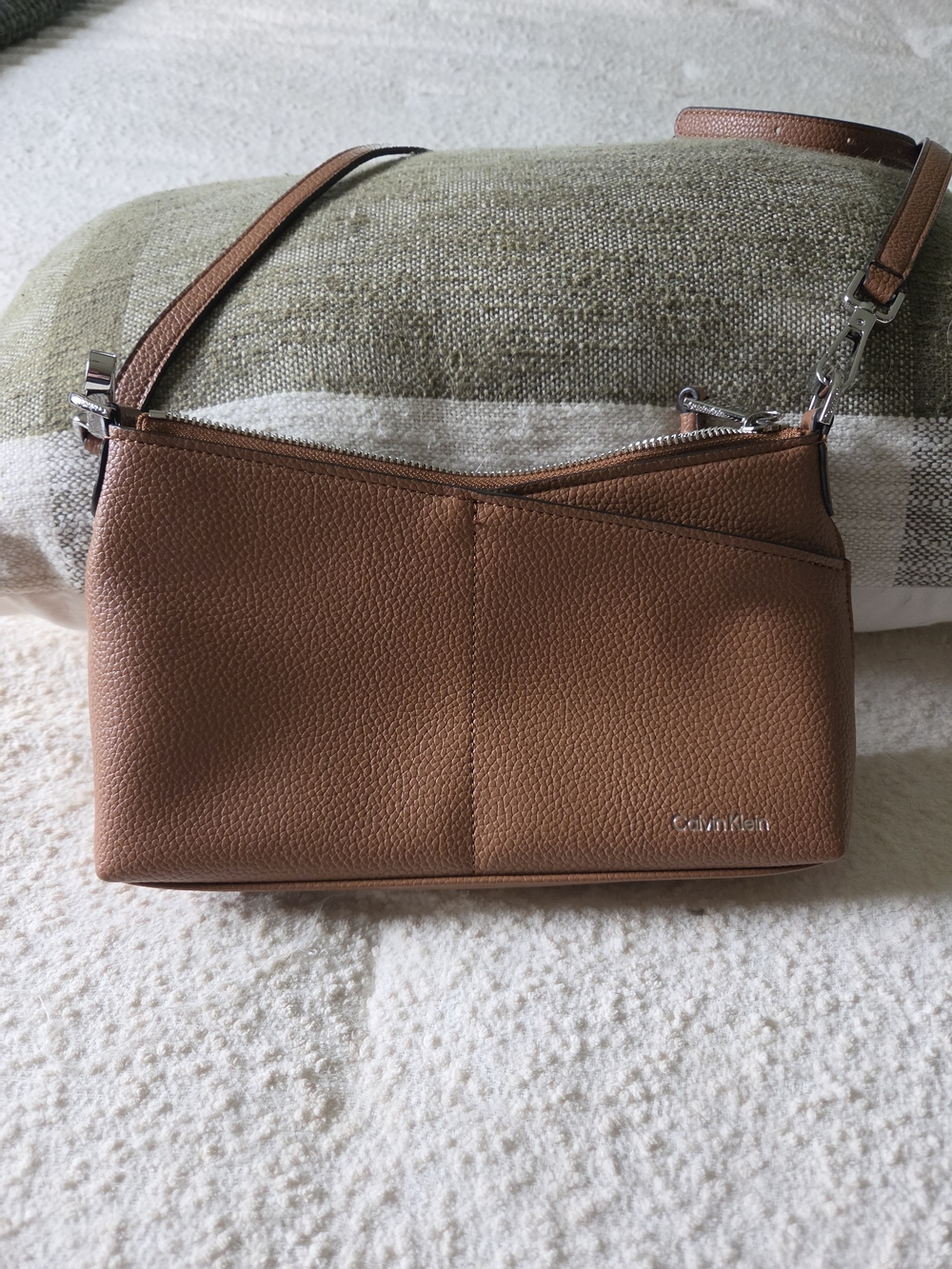 Calvin Klein Brown Leather Crossbody Bag